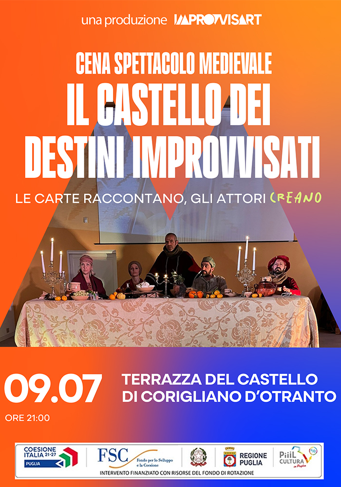 Cena Spettacolo Medievale giovedì 9 luglio presso il Castello Volante di Corigliano D'Otranto