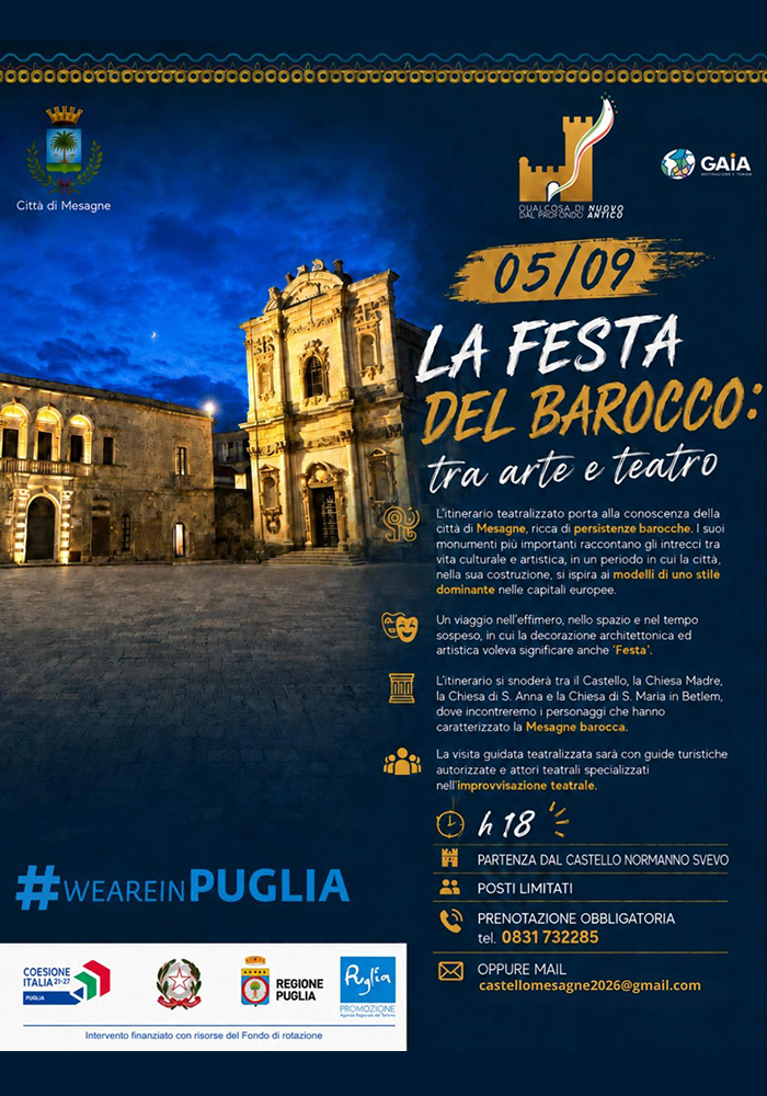 Visita teatralizzata nel centro storico di Mesagne sabato 5 settembre 2026